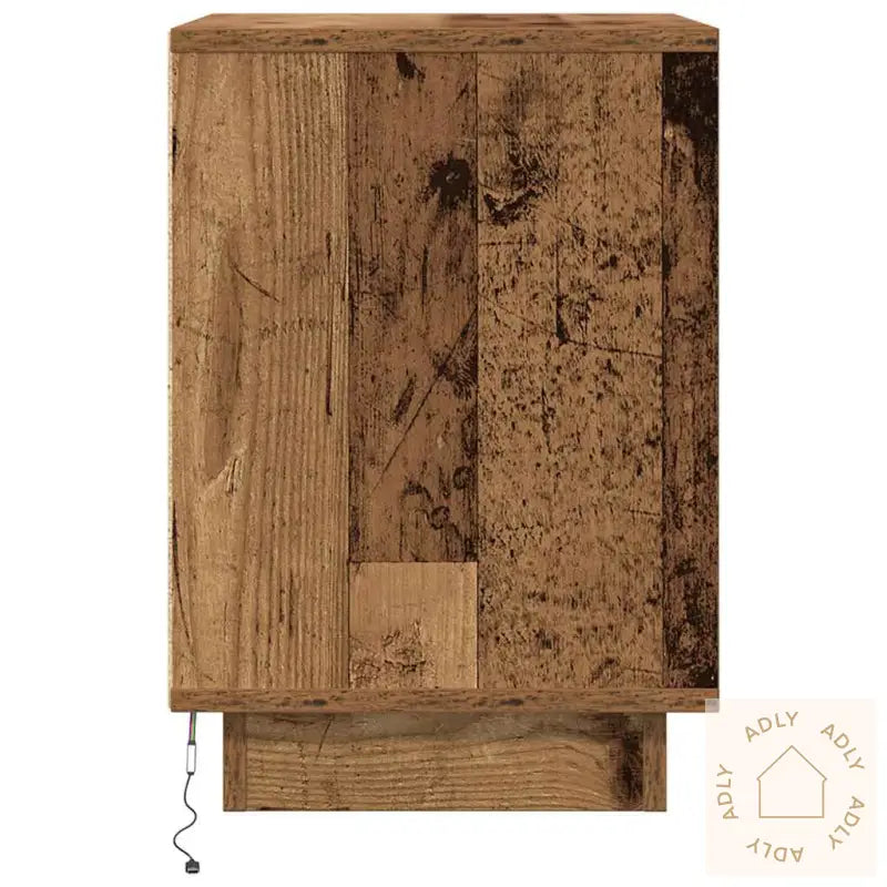 Nattskap Med Led-Lys 2 Stk Gammelt Tre 38X34X50 Cm