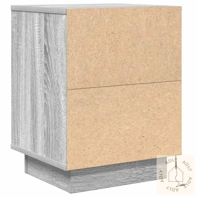 Nattskap Med Led-Lys 2 Stk Grå Sonoma 38X34X50 Cm