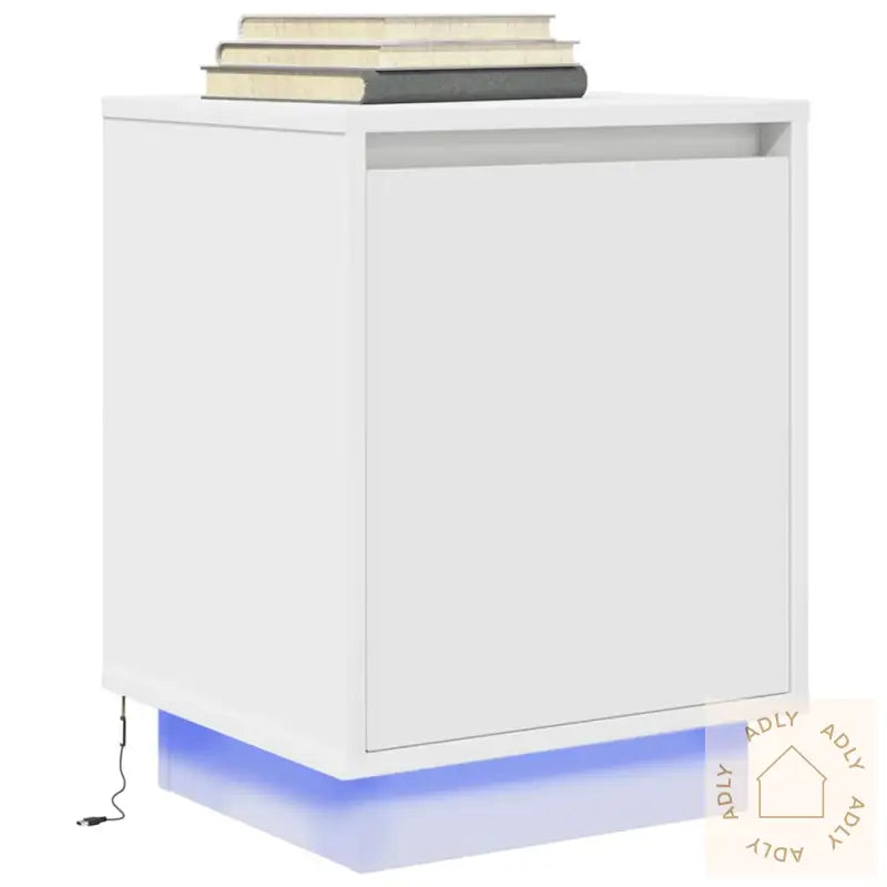 Nattskap Med Led-Lys 2 Stk Hvit 38X34X50 Cm