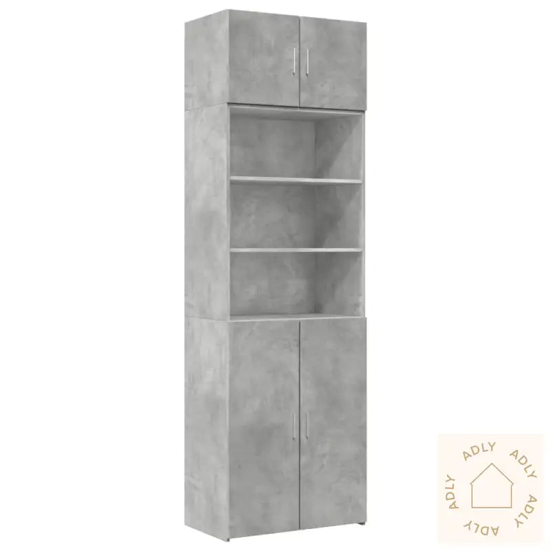 Oppbevaringsskap Betonggrå 70X42,5X225 Cm Konstruert Tre