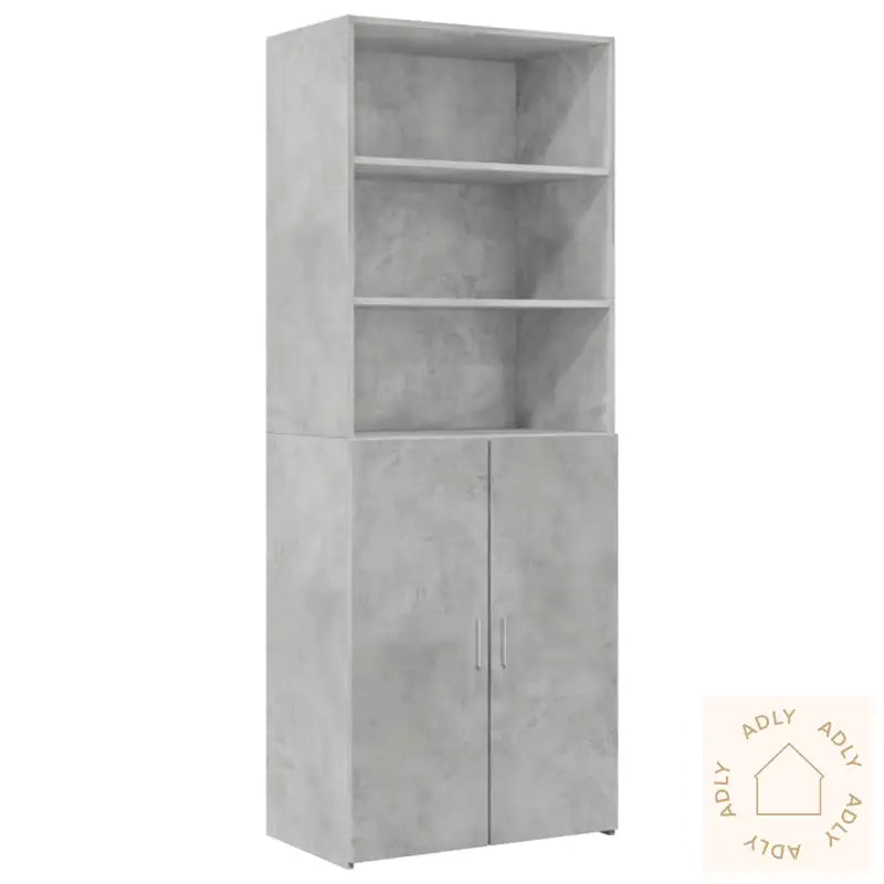 Oppbevaringsskap Betonggrå 70X42,5X225 Cm Konstruert Tre
