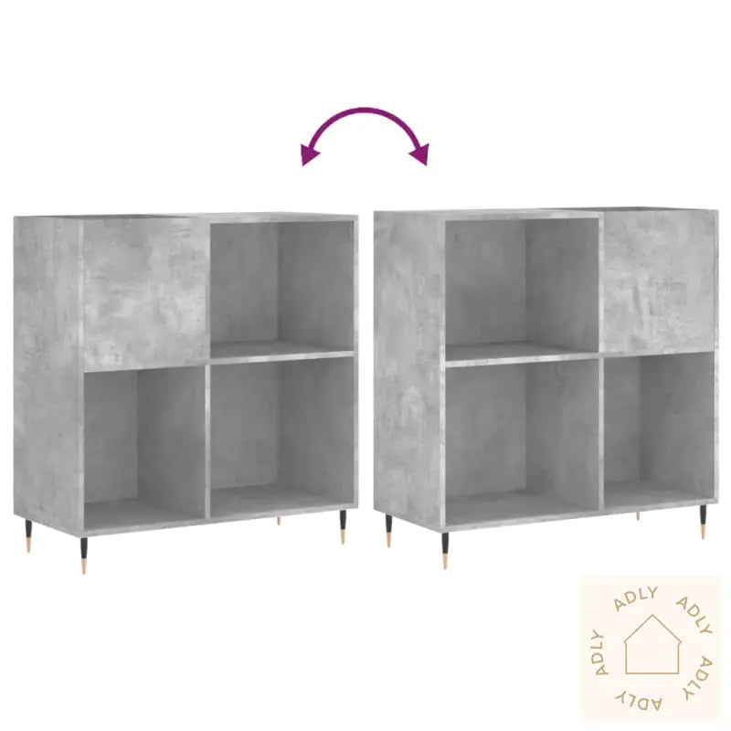 Hifi-Benk Betonggrå 84,5X38X89 Cm Konstruert Tre