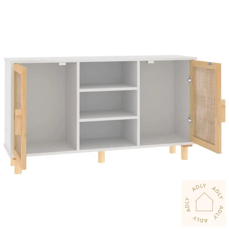 Skjenk Hvit 105X30X60 Cm Heltre Furu Og Naturrotting