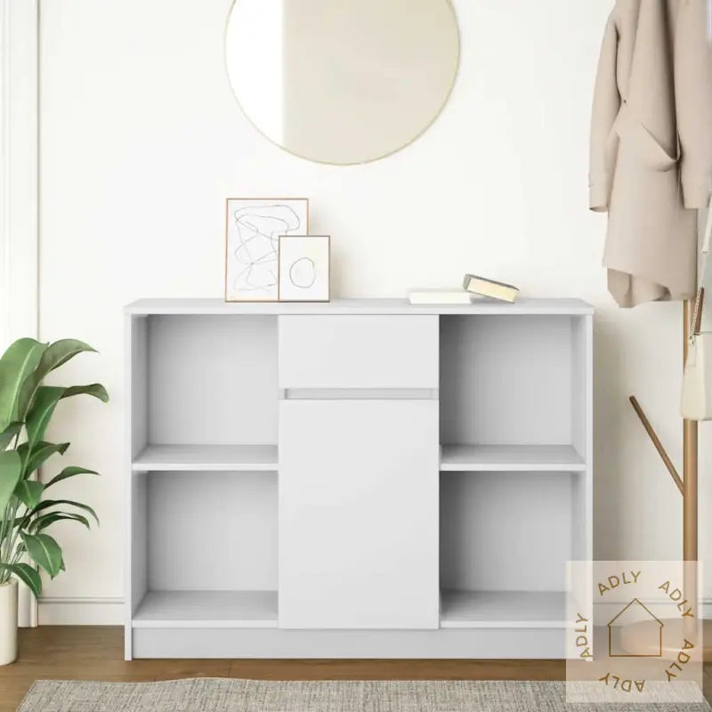 Skjenk Med Skuff Hvit 101X35X76 Cm Konstruert Tre