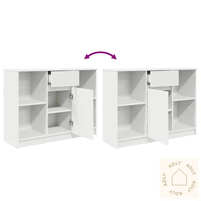 Skjenk Med Skuff Hvit 101X35X76 Cm Konstruert Tre