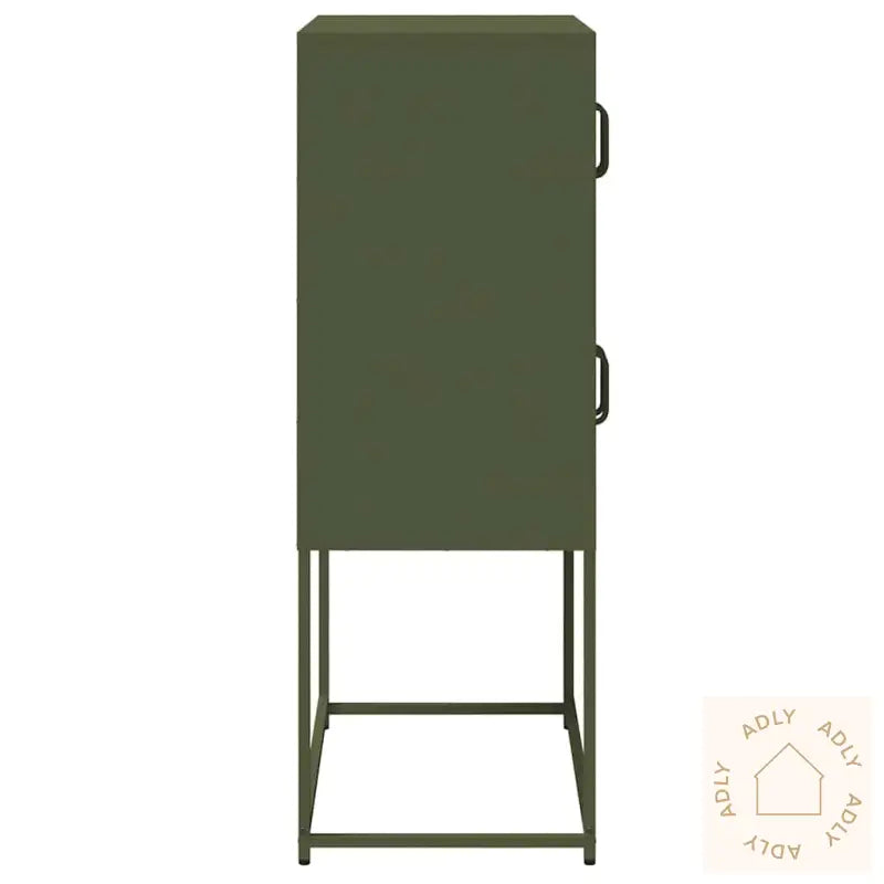 Highboard Olivengrønn 68X39X107 Cm Stål