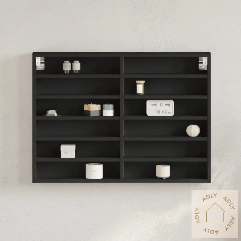 Hyller Svart 80X8,5X58 Cm Konstruert Tre