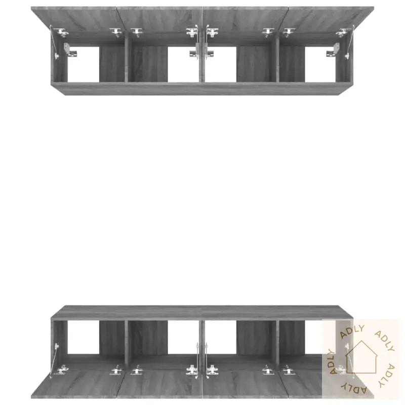 Tv-Benker 4 Stk Grå Sonoma 80X30X30 Cm Konstruert Tre