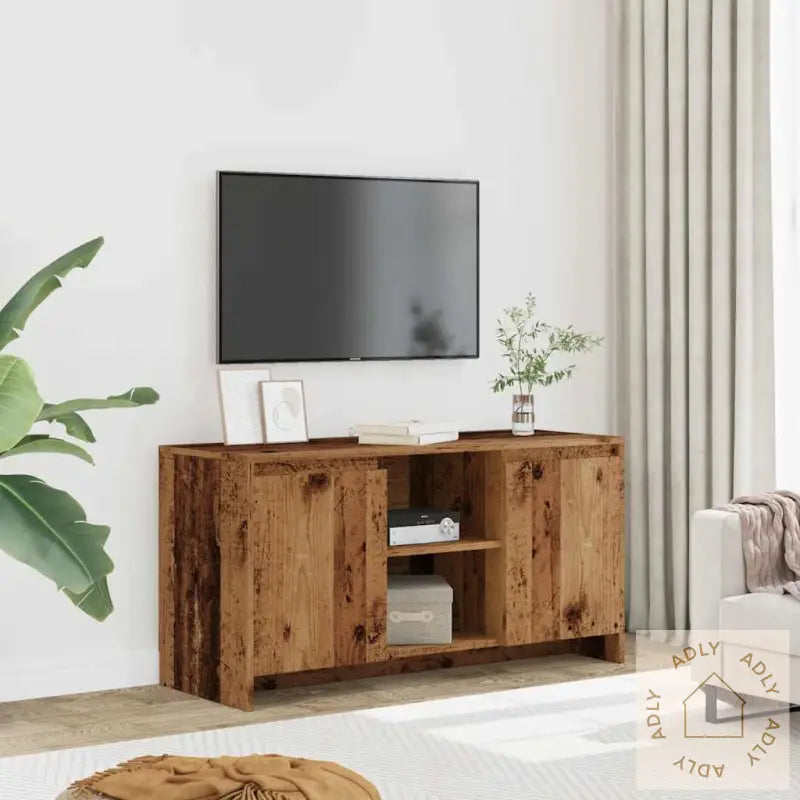 Tv-Benk Gammelt Tre 102X37,5X52,5 Cm Konstruert Tre