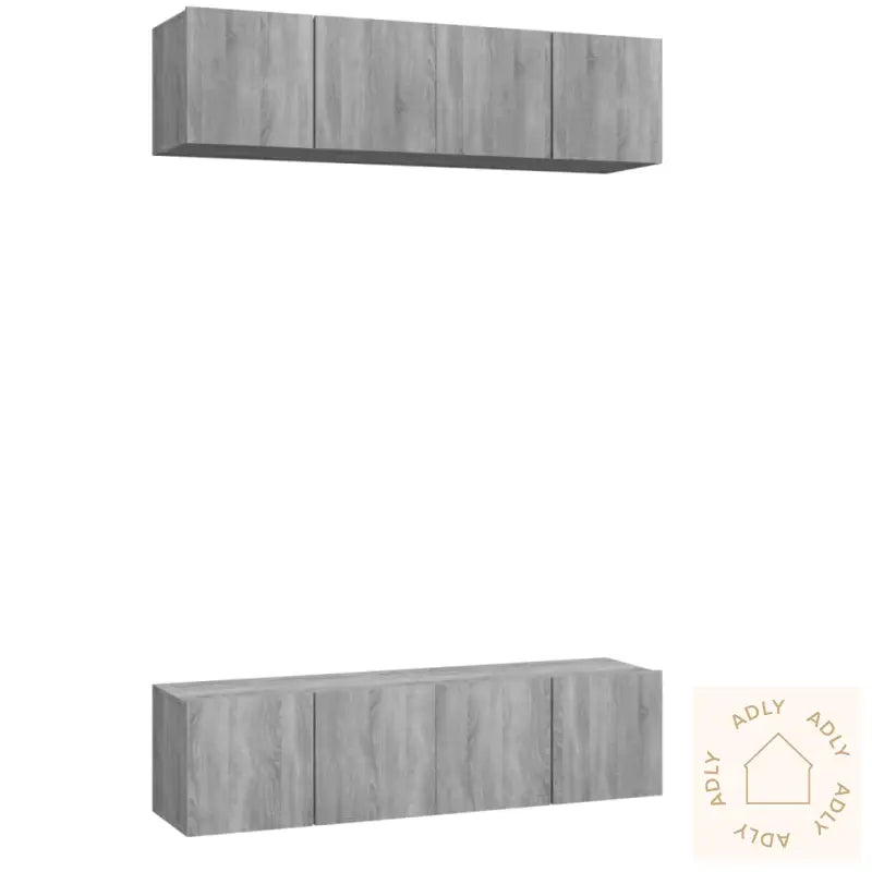 Tv-Benker Vegg 4 Stk Grå Sonoma 60X30X30 Cm Konstruert Tre