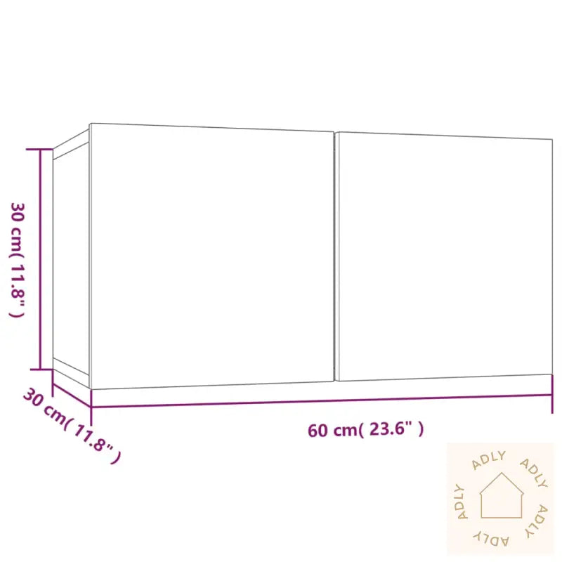 Tv-Benker Vegg 4 Stk Grå Sonoma 60X30X30 Cm Konstruert Tre