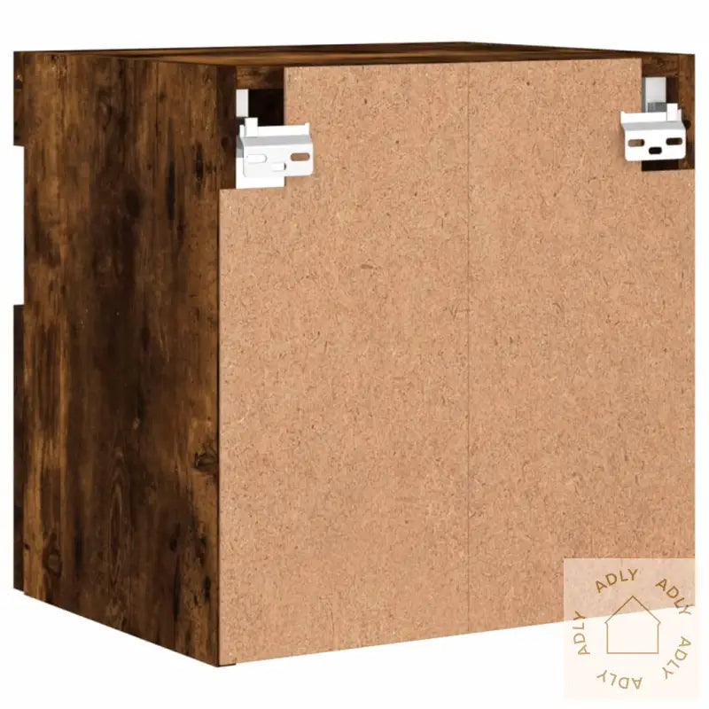 Vegghengt Tv-Benk Med Led-Lys Røkt Eik 40X30X40 Cm