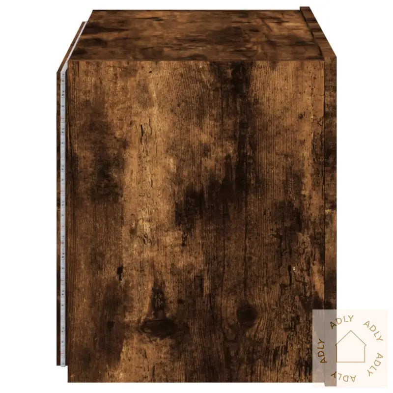 Vegghengt Tv-Benk Med Led Røkt Eik 60X35X41 Cm