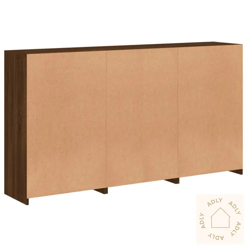 Skjenk Med Led-Lys Brun Eik 181,5X37X100 Cm