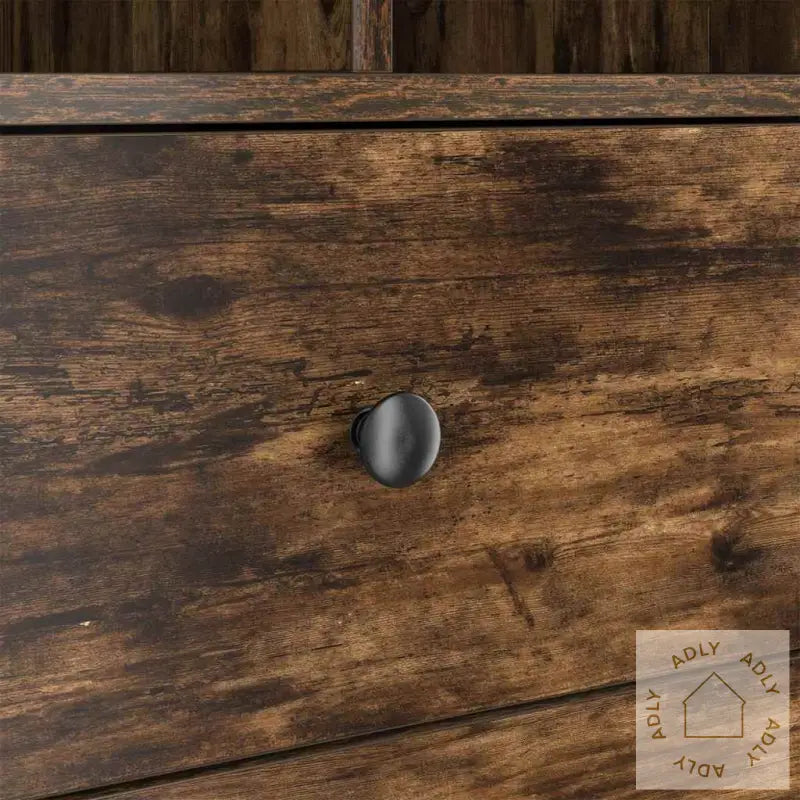 Pult Med Oppbevaring Røkt Eik Konstruert Tre