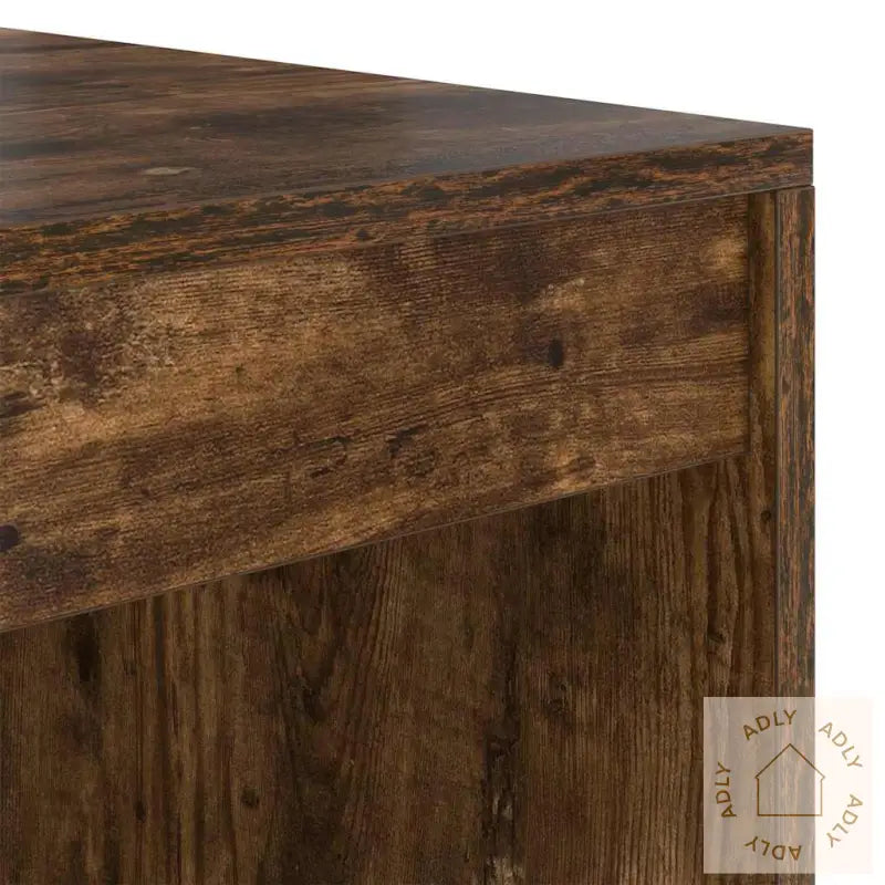 Pult Med Oppbevaring Røkt Eik Konstruert Tre