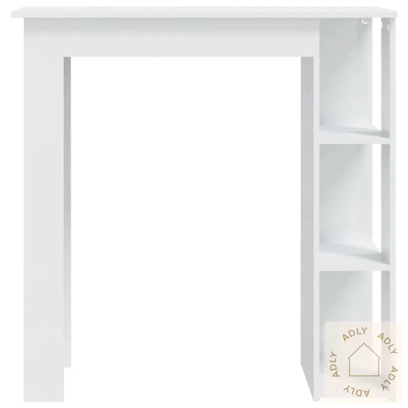 Barbord Med Hylle Høyglans Hvit 102X50X103,5 Cm Konstruert Tre