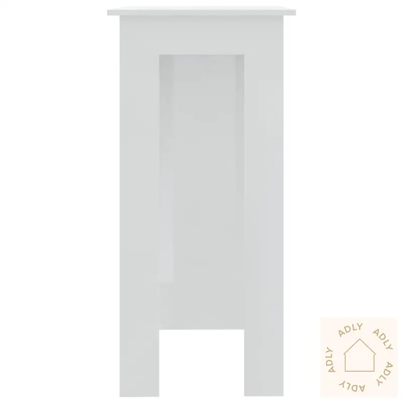 Barbord Med Hylle Høyglans Hvit 102X50X103,5 Cm Konstruert Tre