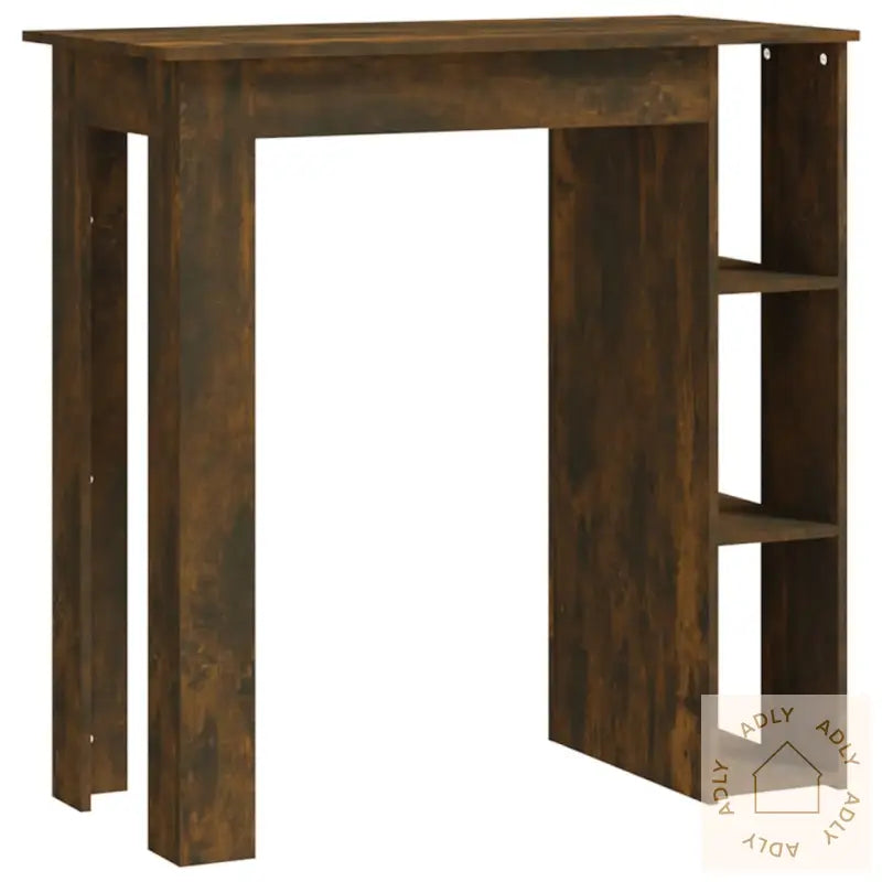 Barbord Med Hylle Røkt Eik 102X50X103,5 Cm