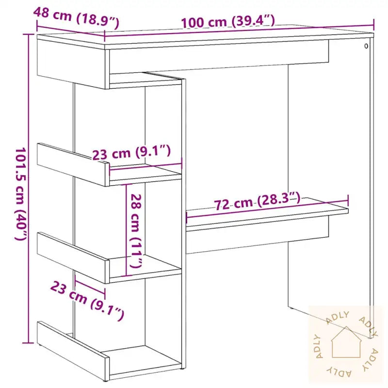 Barbord Med Oppbevaring Artisan Eik 100X48X101,5 Cm