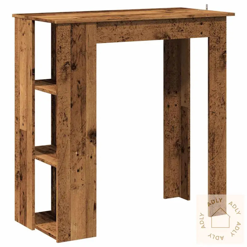 Barbord Med Hylle Gammelt Tre 102X50X103,5 Cm Konstruert Tre