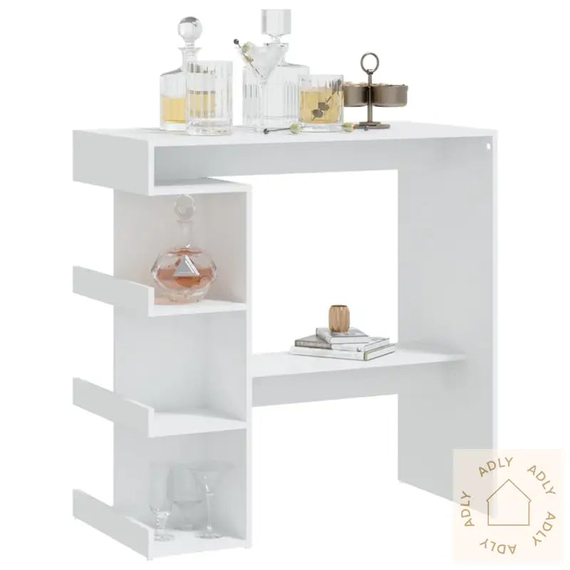 Barbord Med Oppbevaring Hvit 100X50X101,5 Cm Konstruert Tre
