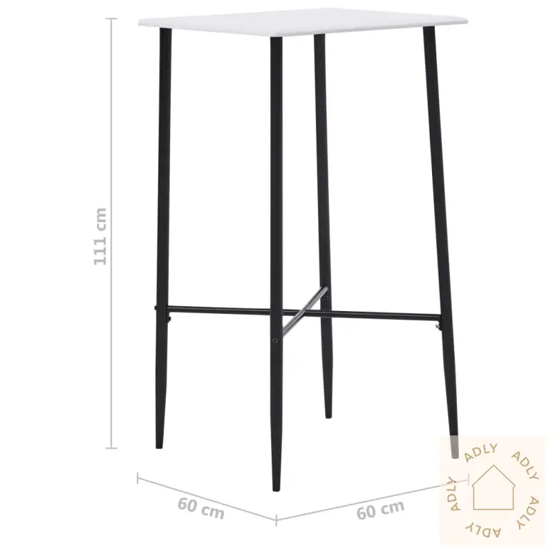 Barbord Hvit 60X60X111 Cm Mdf