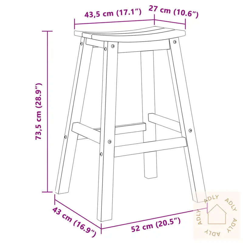 Barstoler 2 Stk Svart Hdpe