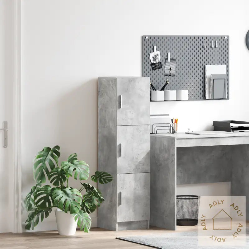 Grått Sideboard Betonggrå Sponplate Stor Sideboard Rektangulær