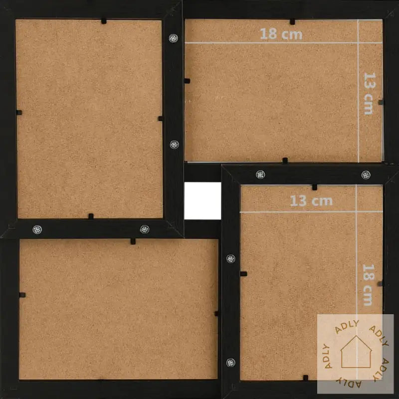 Fotorammekollasj For 24X(13X18 Cm) Bilde Svart Mdf