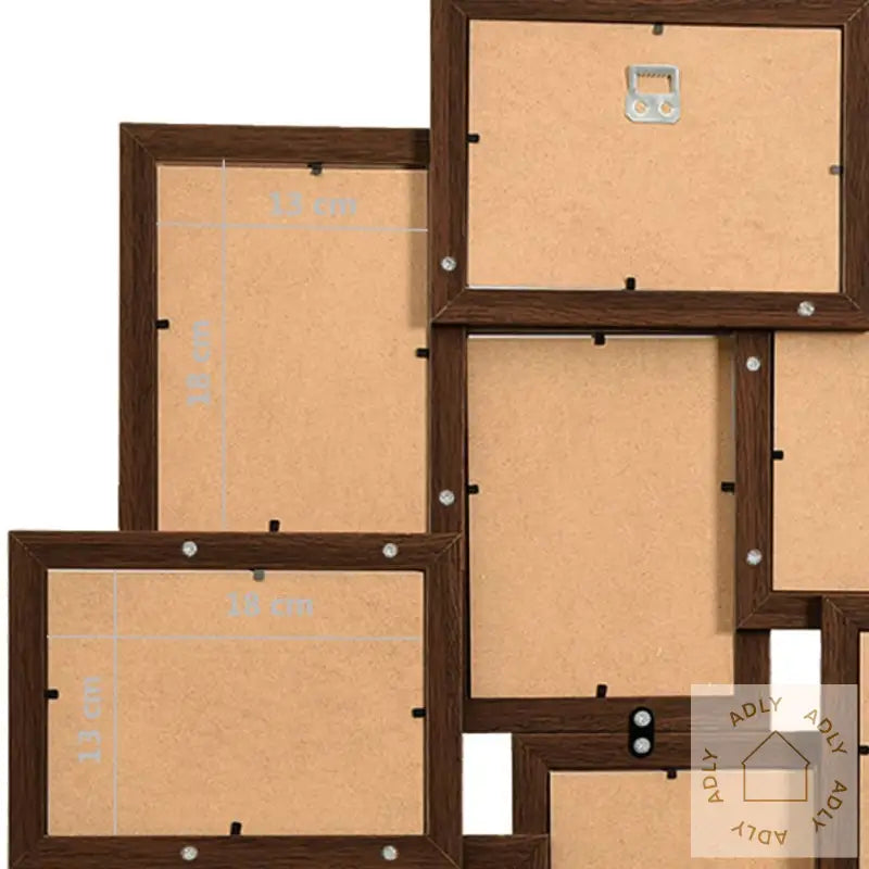 Fotorammekollasj For 10X(13X18 Cm) Bilde Mørkebrun Mdf