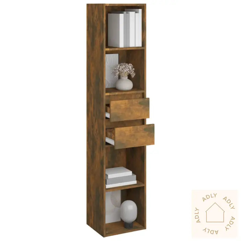 Bokhylle Røkt Eik 36X30X171 Cm Konstruert Tre