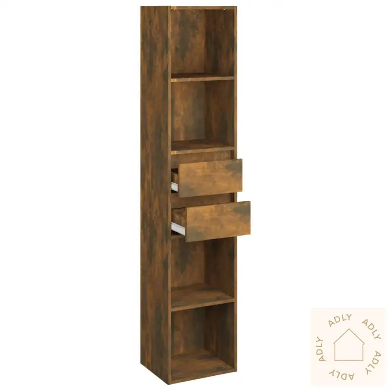 Bokhylle Røkt Eik 36X30X171 Cm Konstruert Tre