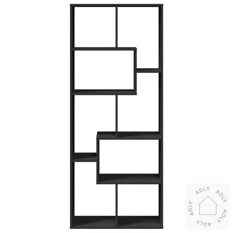 Romdeler Bokhylle Svart 67X25X161,5 Cm Konstruert Tre