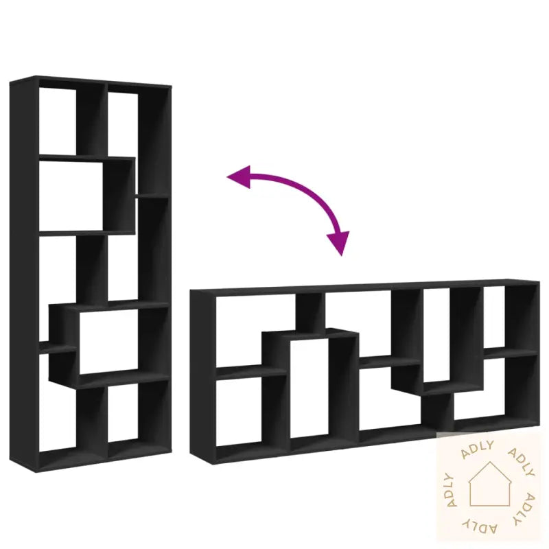 Romdeler Bokhylle Svart 67X25X161,5 Cm Konstruert Tre