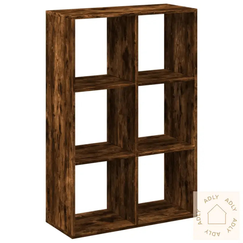 Romdeler Bokhylle Røkt Eik 69,5X29X103,5 Cm Konstruert Tre