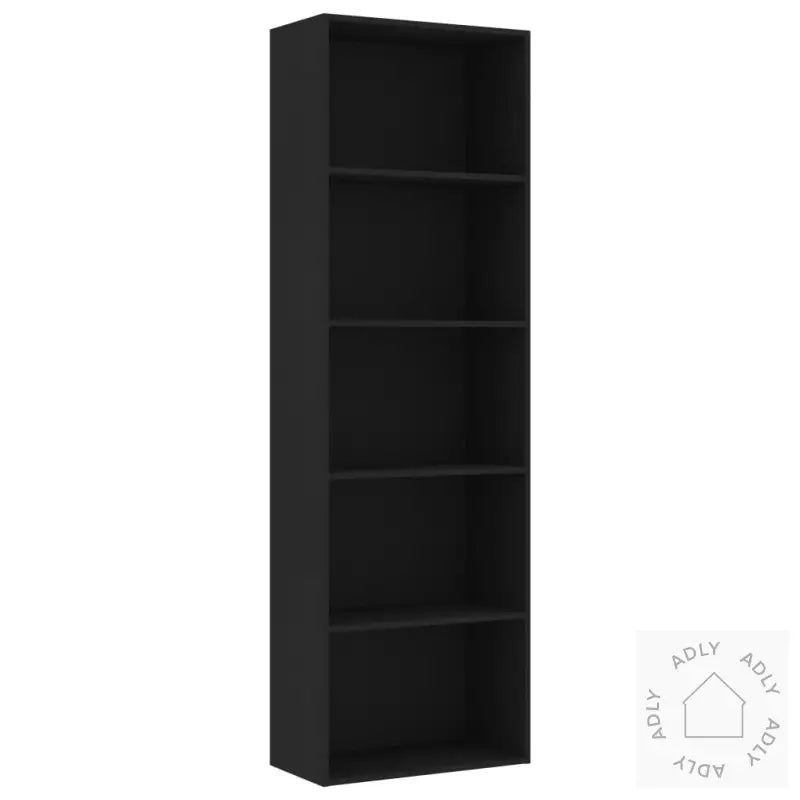 Bokhylle 5 Nivåer Svart 60X30X189 Cm Konstruert Tre