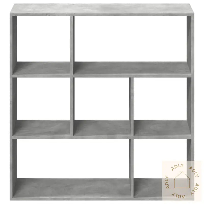 Romdeler Bokhylle Betonggrå 102X29X103,5 Cm Konstruert Tre