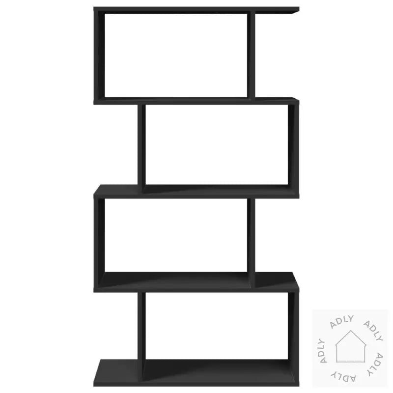 Romdeler Bokhylle 4 Etasjer Svart 70X24X129 Cm Konstruert Tre