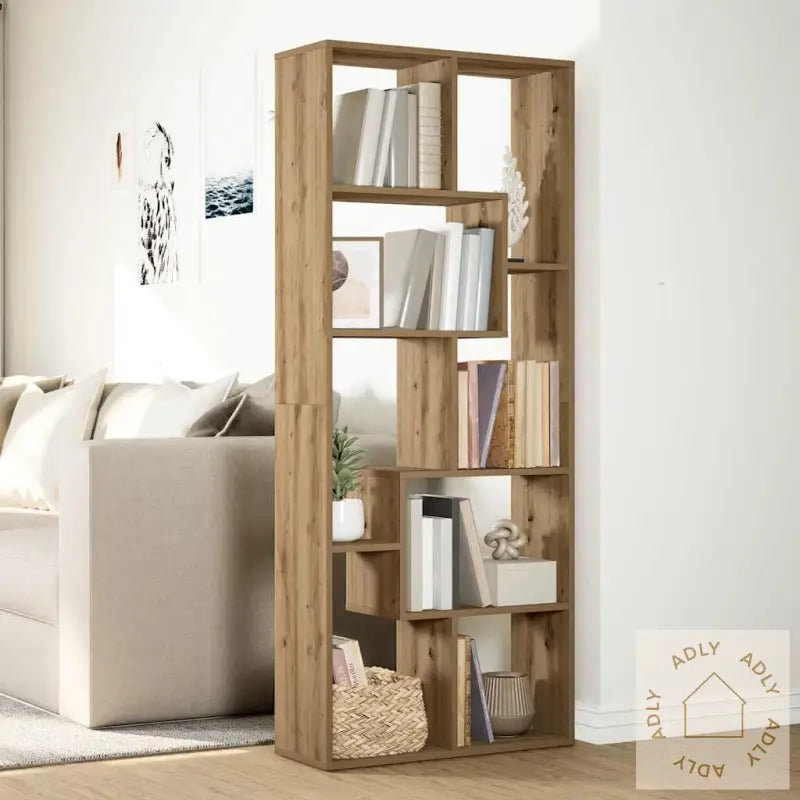 Romdeler Bokhylle Artisan Eik 67X25X161,5 Cm Konstruert Tre