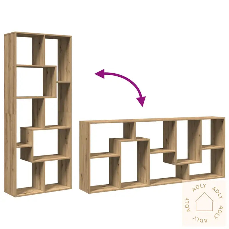 Romdeler Bokhylle Artisan Eik 67X25X161,5 Cm Konstruert Tre