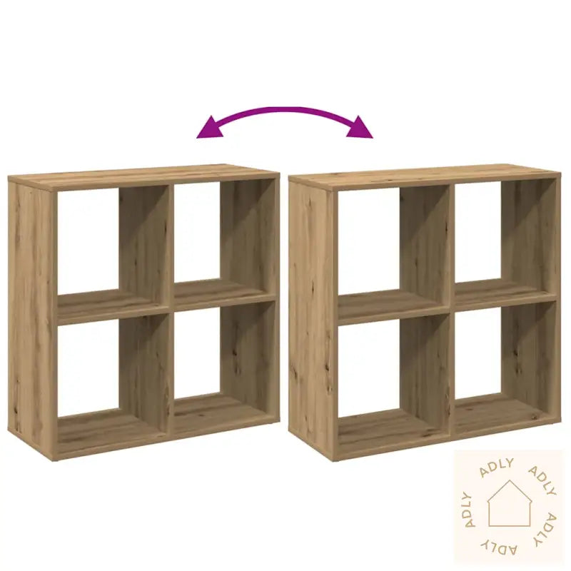 Romdeler Bokhylle Artisan Eik 69,5X29X69,5 Cm Konstruert Tre