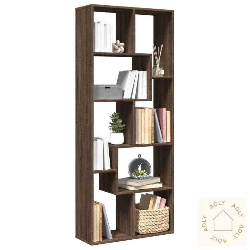 Romdeler Bokhylle Brun Eik 67X25X161,5 Cm Konstruert Tre