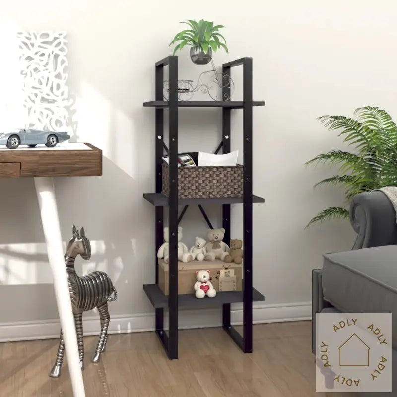 Bokhylle 3 Nivåer Grå 40X30X105 Cm Konstruert Tre