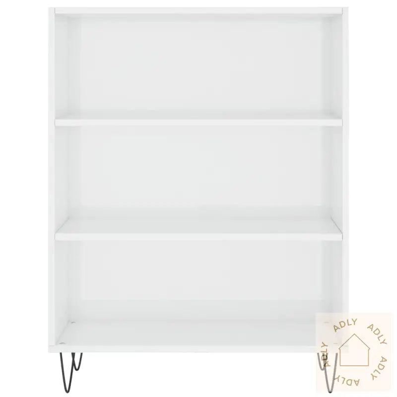 Bokhylle Høyglans Hvit 69,5X32,5X90 Cm Konstruert Tre