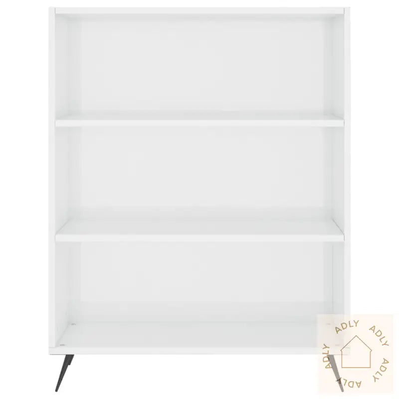 Bokhylle Høyglans Hvit 69,5X32,5X90 Cm Konstruert Tre