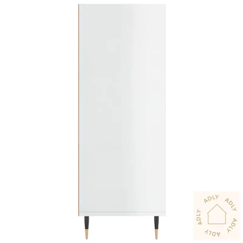 Bokhylle Høyglans Hvit 69,5X32,5X90 Cm Konstruert Tre