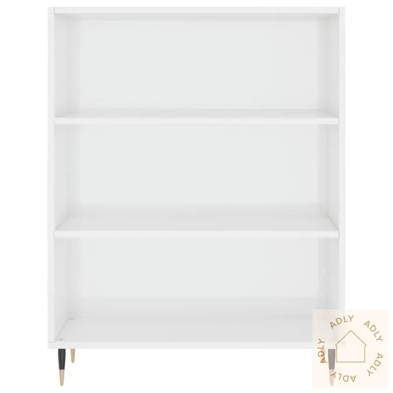 Bokhylle Høyglans Hvit 69,5X32,5X90 Cm Konstruert Tre
