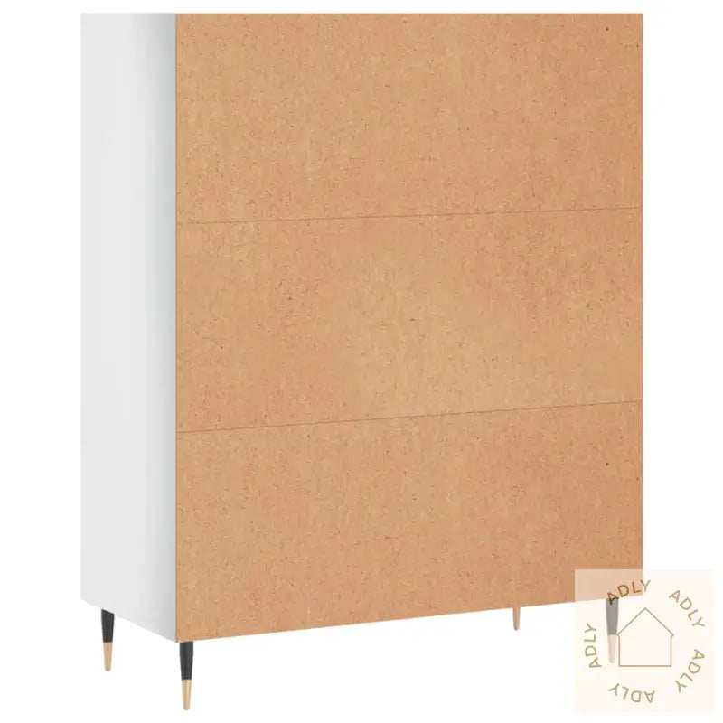 Bokhylle Høyglans Hvit 69,5X32,5X90 Cm Konstruert Tre