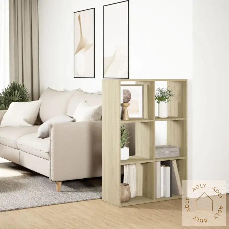 Romdeler Bokhylle Sonoma Eik 69,5X29X103,5 Cm Konstruert Tre